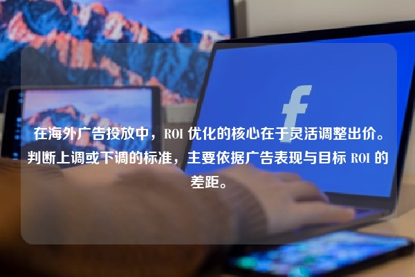 在海外广告投放中，ROI 优化的核心在于灵活调整出价。判断上调或下调的标准，主要依据广告表现与目标 ROI 的差距。