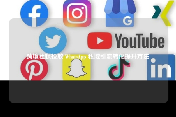 跨境社媒投放 WhatsApp 私域引流转化提升方法